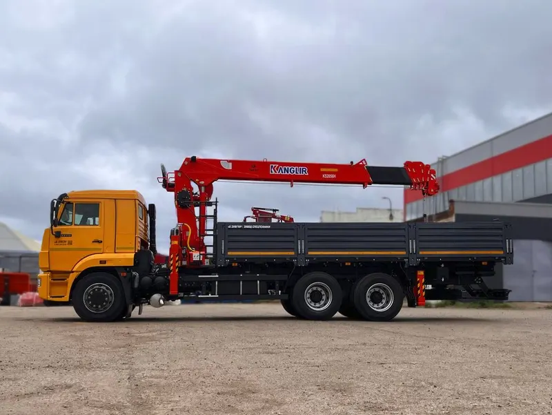 Бортовой КАМАЗ 65115 с КМУ KANGLIR KS2056H + пульт ДУ
