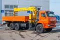 Бортовой КАМАЗ 43118 (6х6) с КМУ XCMG SQS200-6, двигатель КАМАЗ, спальное место — фото