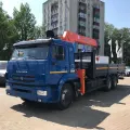 Бортовой КАМАЗ 65115 (6×4) с КМУ HANGIL HGC756 (со спальным местом) — фото с Авито
